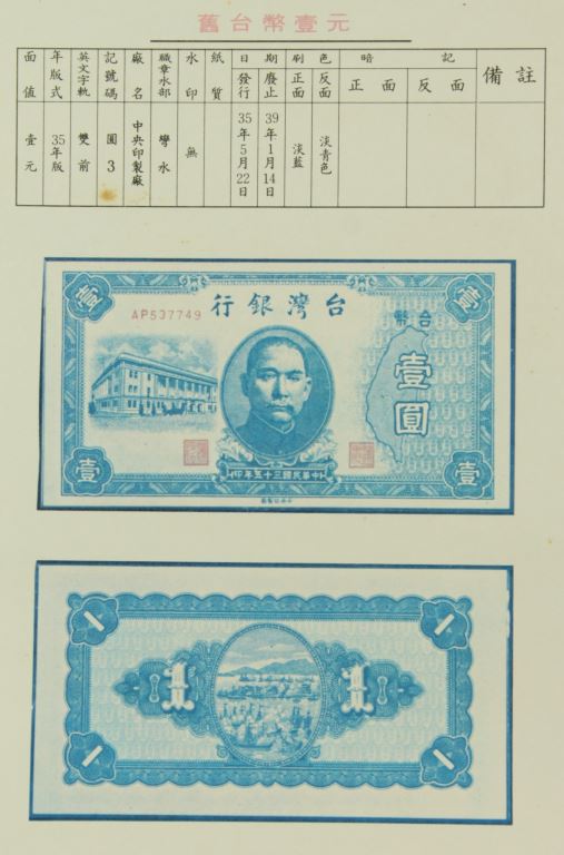 35年版舊台幣壹元