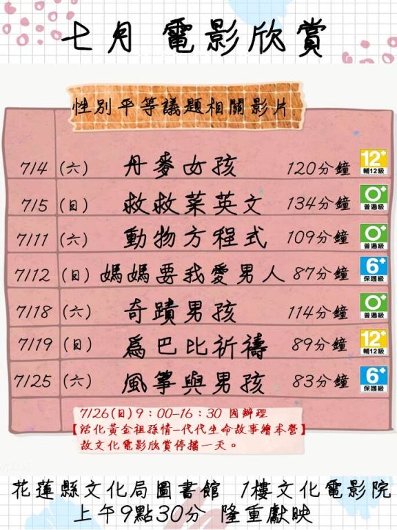 109年7月份文化電影欣賞(性平主題電影)(1)