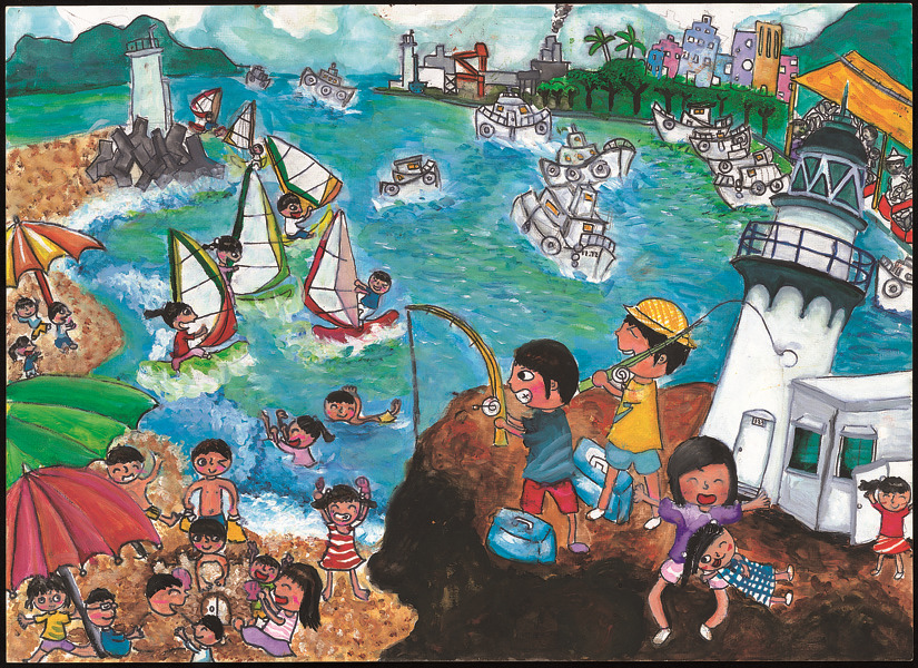 張誠浩同學作品-悠閒海邊活動